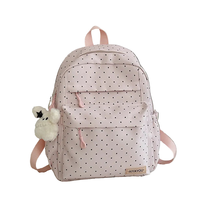 Unisex Rucksack mit Polka-Dot-Muster Verspielt 0