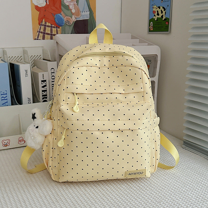 Unisex Rucksack mit Polka-Dot-Muster Verspielt 3