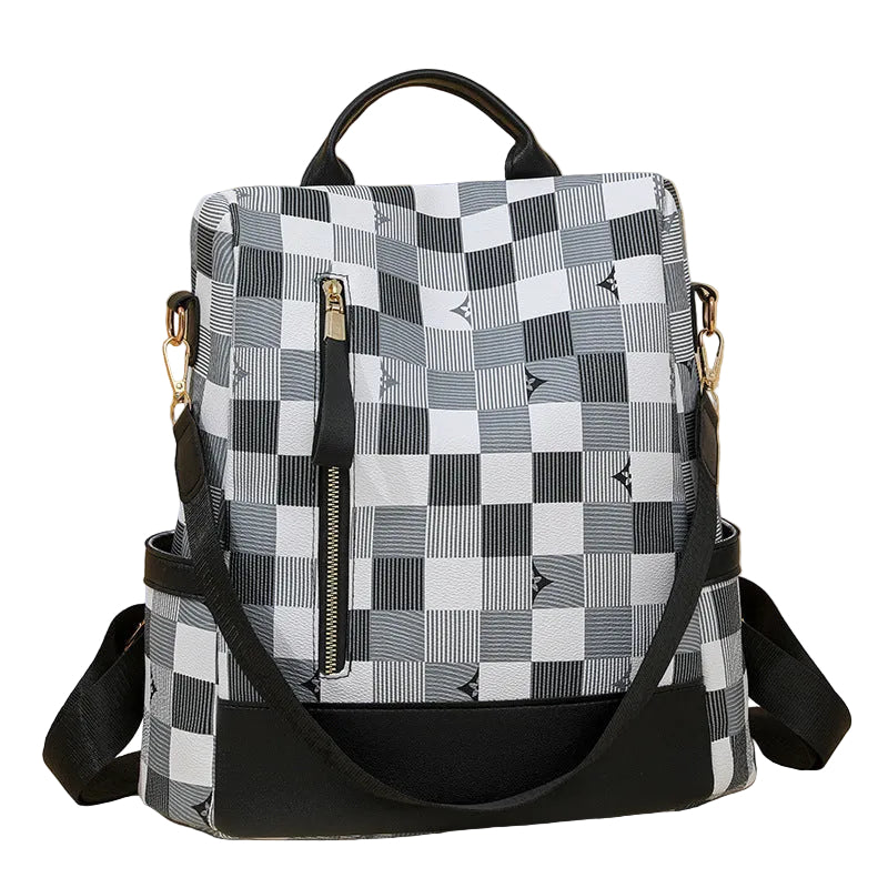 Unisex Rucksack mit Schachbrettmuster Modernes Design 0