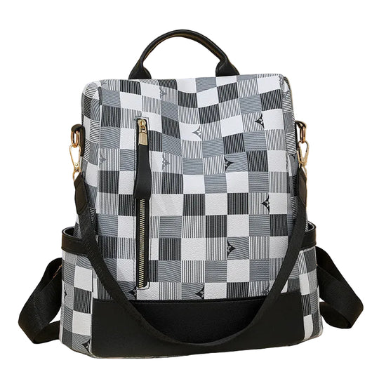 Unisex Rucksack mit Schachbrettmuster Modernes Design 0