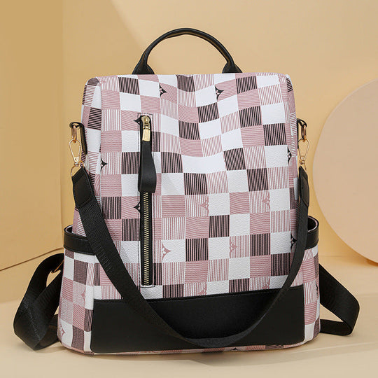 Unisex Rucksack mit Schachbrettmuster Modernes Design 2