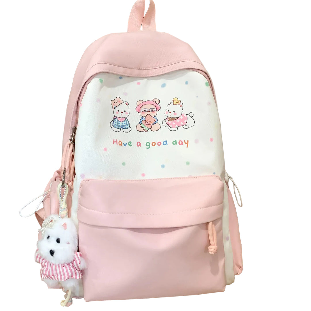 Unisex Rucksack mit verspieltem Charakter-Print 0
