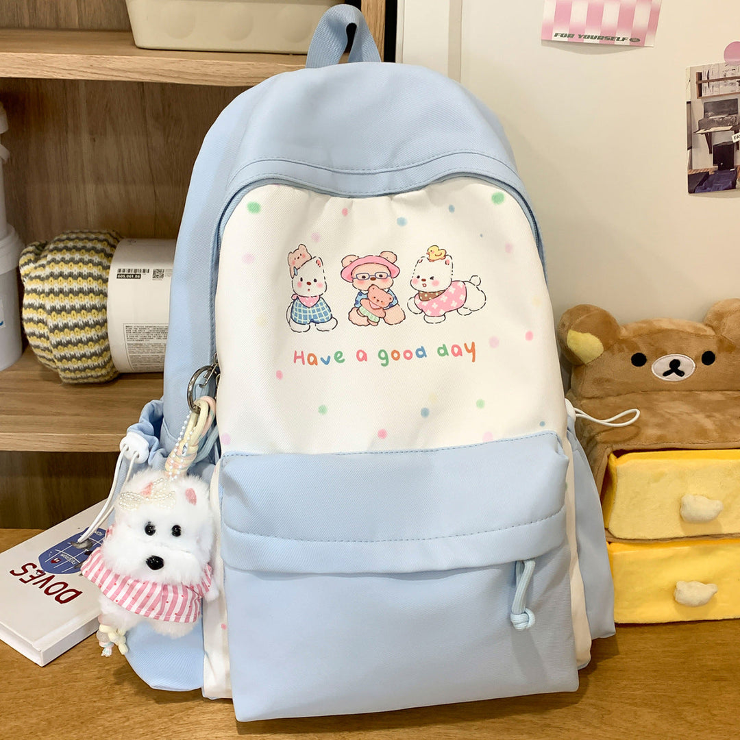 Unisex Rucksack mit verspieltem Charakter-Print 1