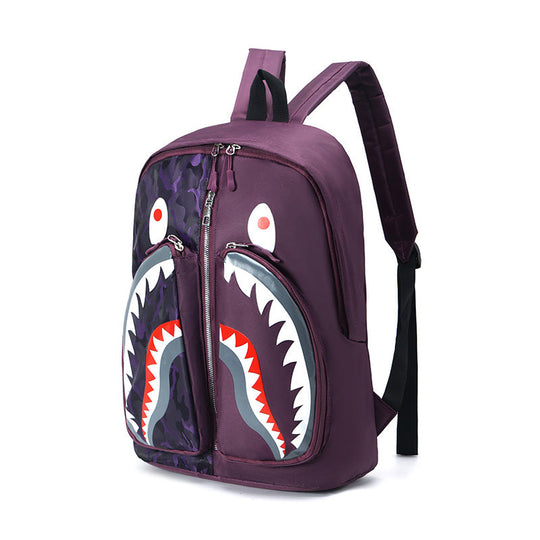 Unisex Rucksack mit verspieltem Hai-Motiv 2