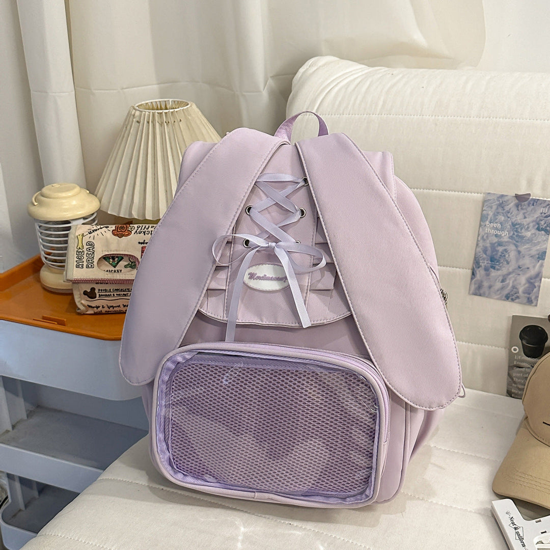 Unisex Rucksack mit verspieltem Hasenohren-Design 4