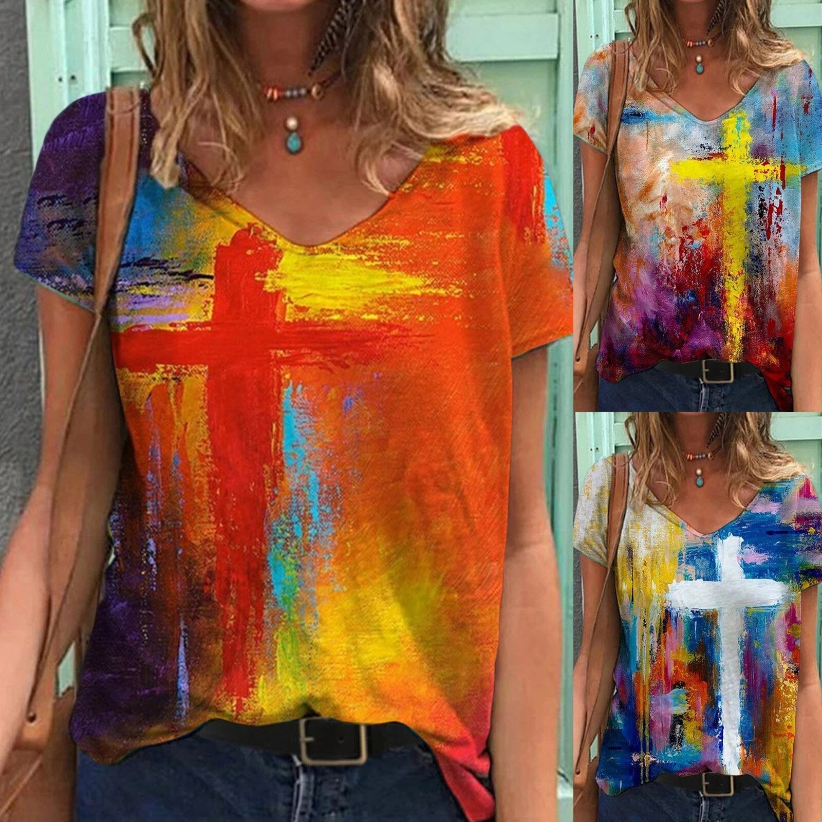 Vintage Cross Grafik-T-Shirts