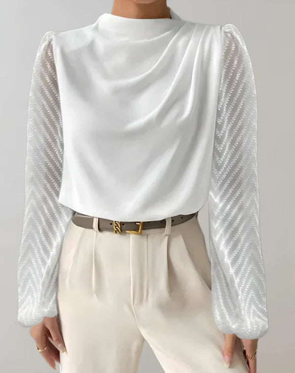 Variant image for Damen Top Rundhals Leichtes Polyester für Vielseitige Outfits-1
