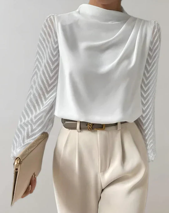 Damen Top Rundhals Leichtes Polyester für Vielseitige Outfits-4