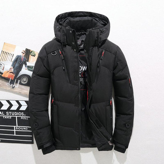 Warme Dicke Kapuzen-Pufferjacke