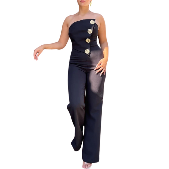 Asymmetrischer trägerloser Bandeau-Overall