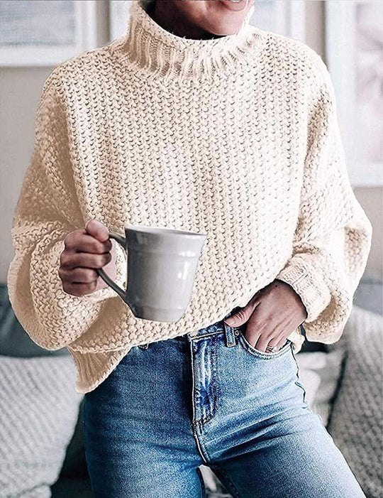 Damen Pullover Basic Langarm Vielseitig Baumwolle-Polyester 4