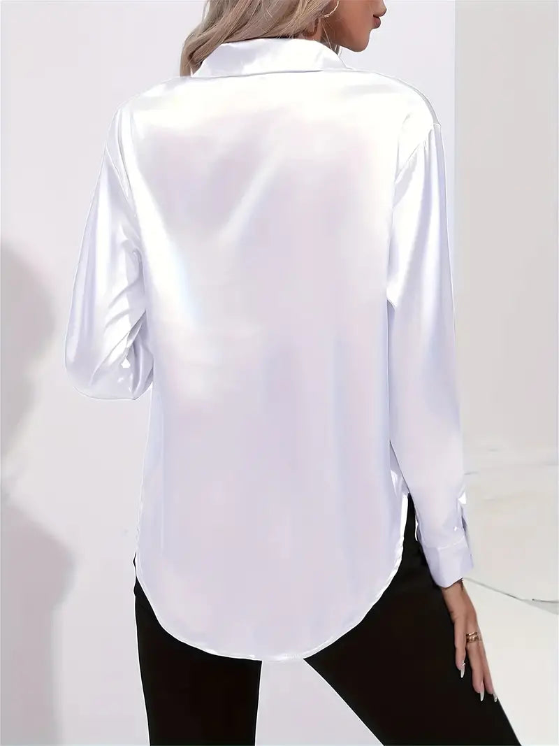 Damen Hemd Langarm Elegantes Design Baumwolle-2