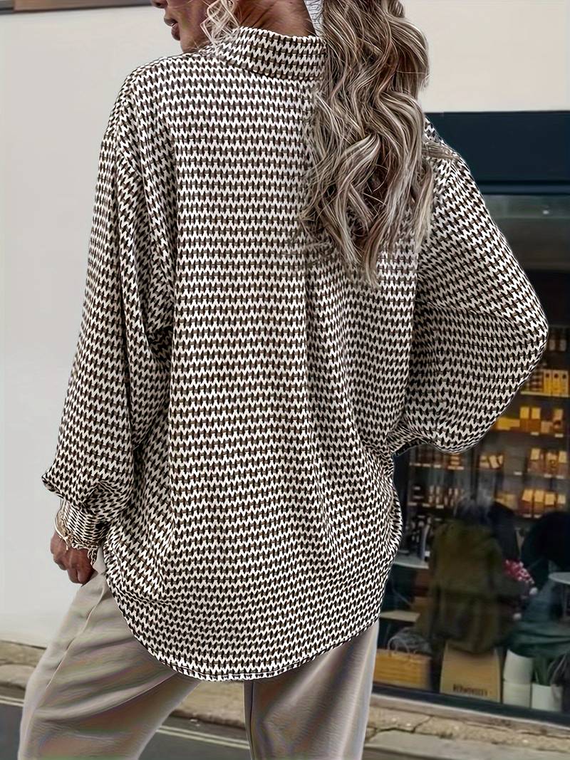 Damenbluse Elegante Langarm Vintage Baumwolle für Festliche Anlässe-3