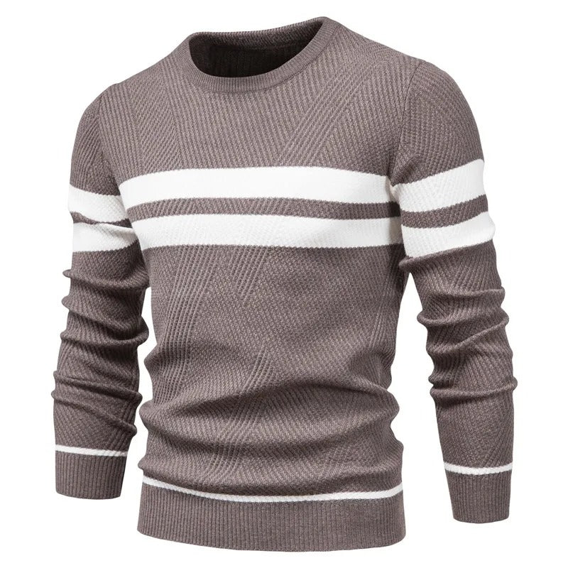 Langärmeliger Patchwork-Pullover für Männer