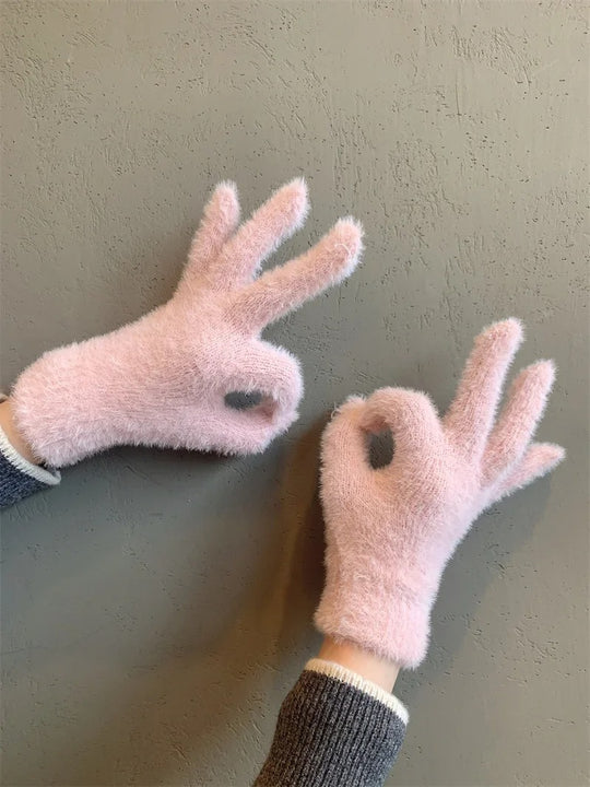 Nerz-Samt Winterhandschuhe
