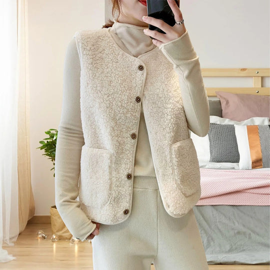 Plüsch-Fleece-Weste für Frauen