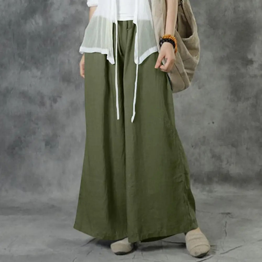 Lässige gerade Hose mit weitem Bein für Damen
