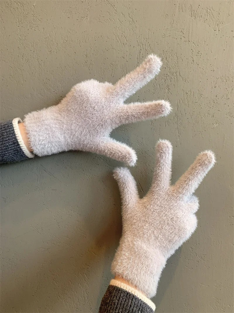 Nerz-Samt Winterhandschuhe