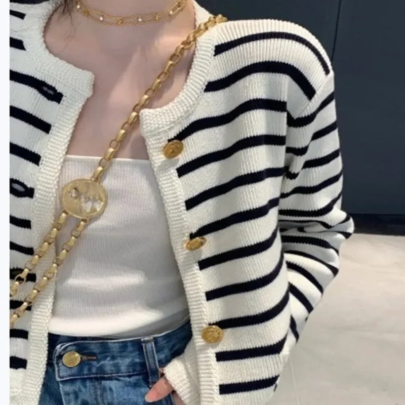 Strickjacke mit Streifen für Damen