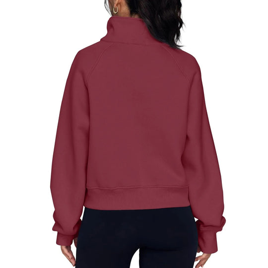 Damen-Fleecejacke mit Stehkragen