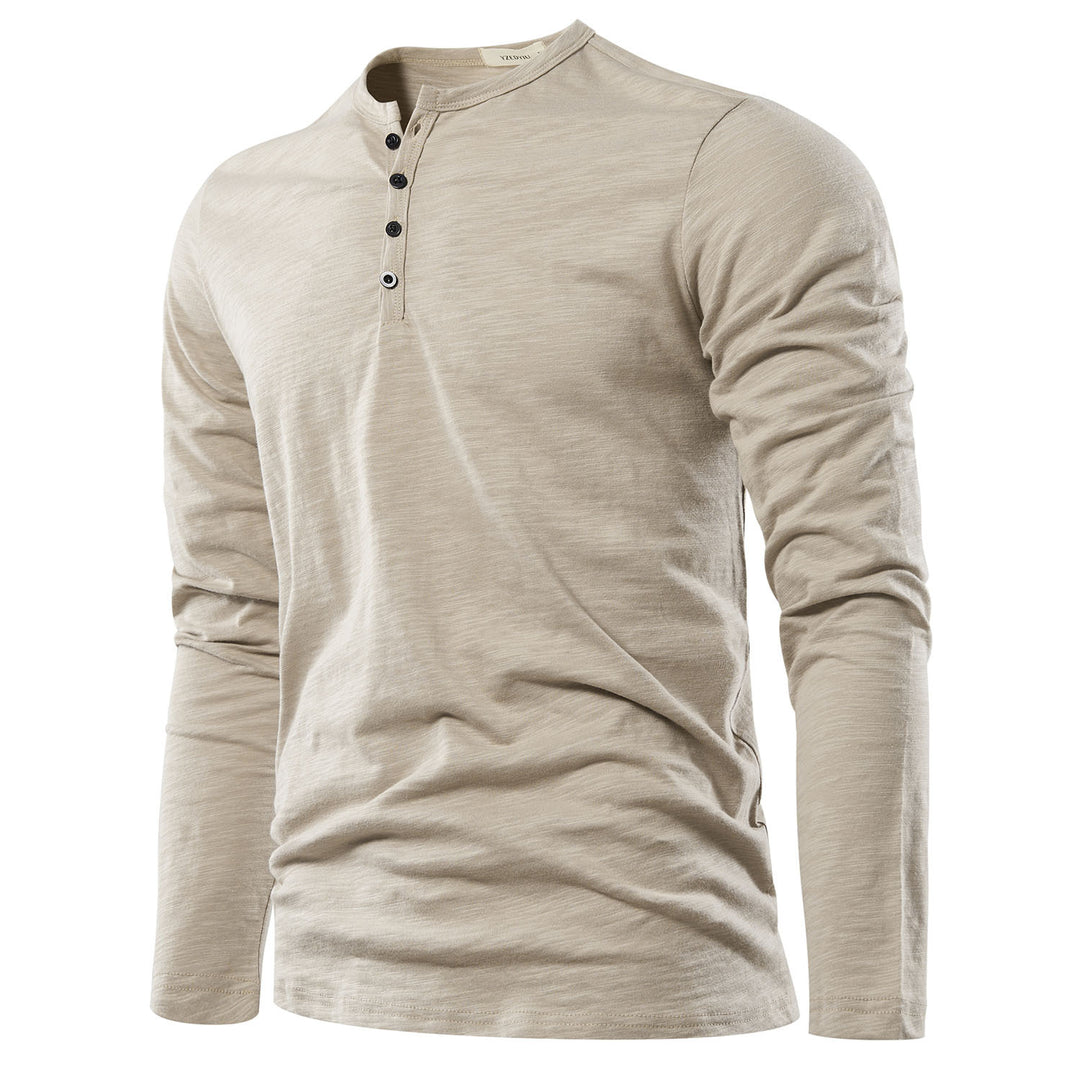Langärmeliges T-Shirt mit Henley-Ausschnitt für Männer