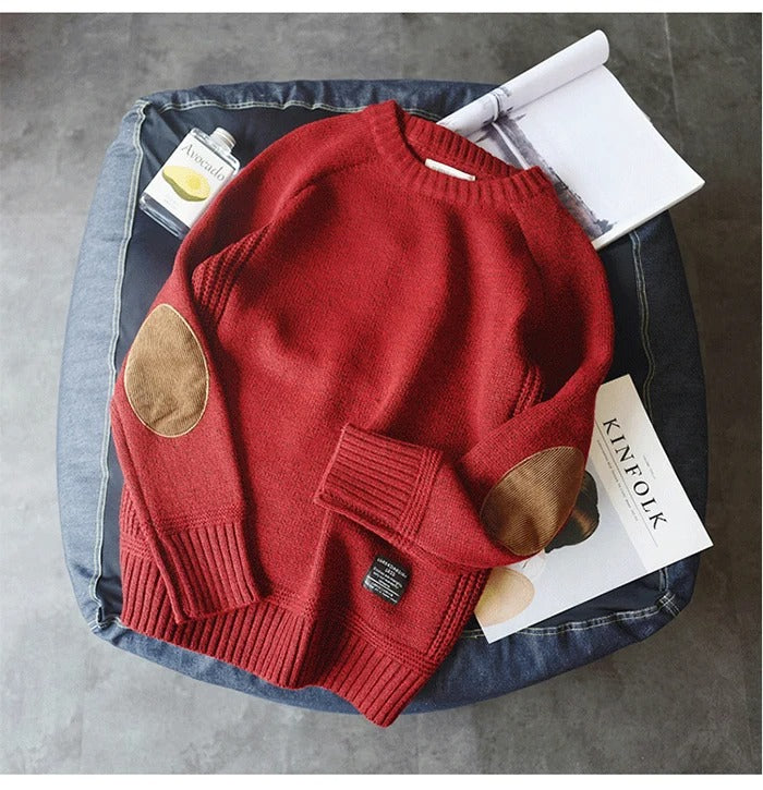 Übergroßer Herrenpullover aus Patchwork