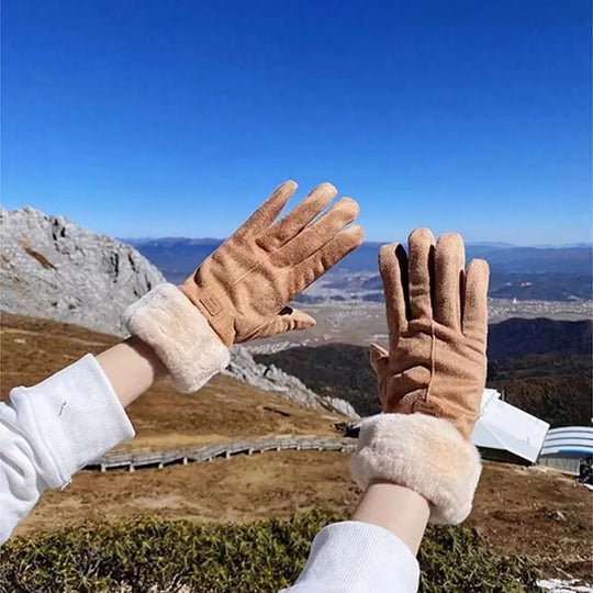 Pelz Warme Vollfinger Fäustlinge