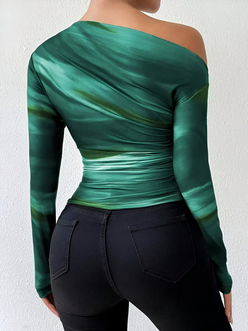 Damen Langarmshirt Elegantes Design Hochwertige Baumwolle-6