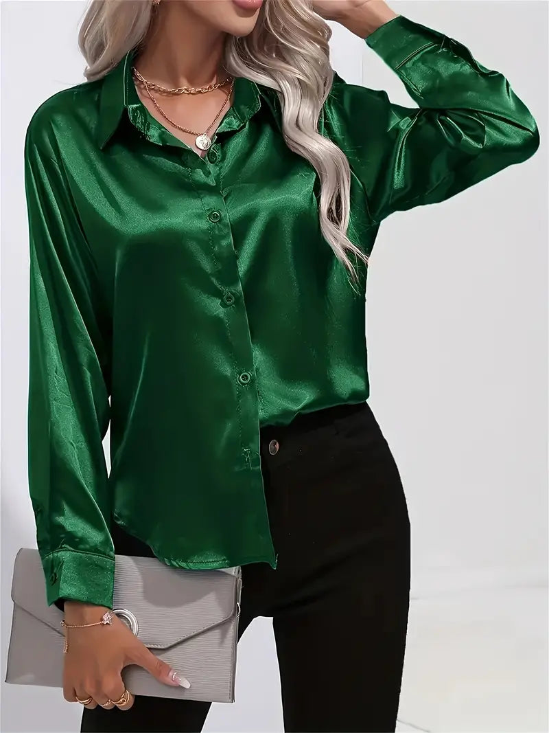 Variant image for Damen Hemd Langarm Elegantes Design Baumwolle-13