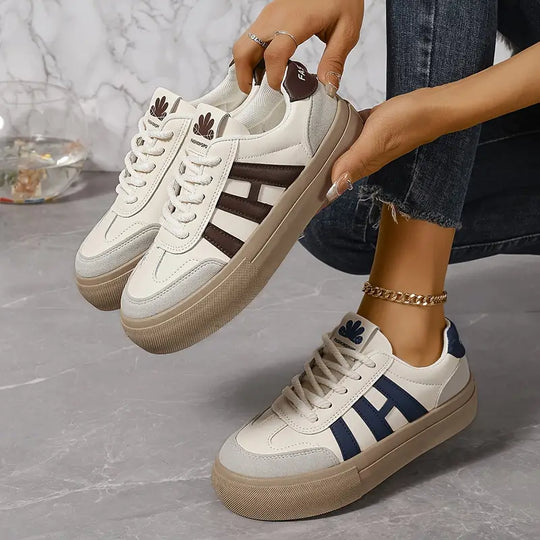 Damen Sneakers Modern Bequem Atmungsaktives Obermaterial-4