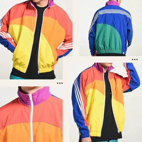 Herren Jacke Retro Windjacke Bequem 100% Polyester-2