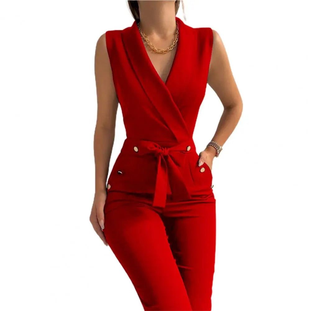 Lässiger Damen-Overall mit V-Ausschnitt