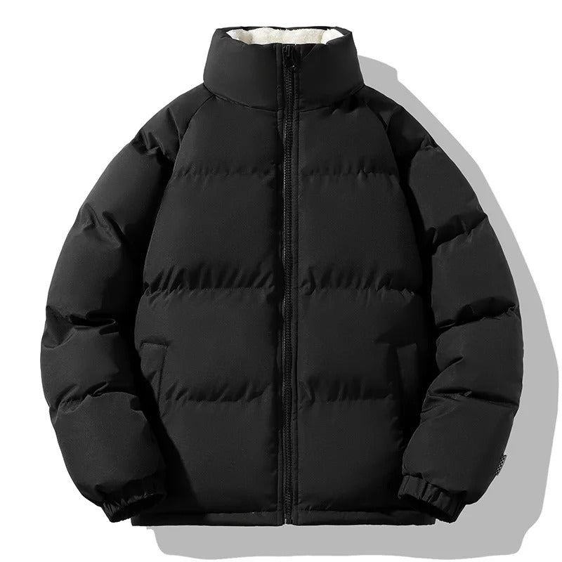 Herrenjacke mit Stehkragen aus dickem Fleece