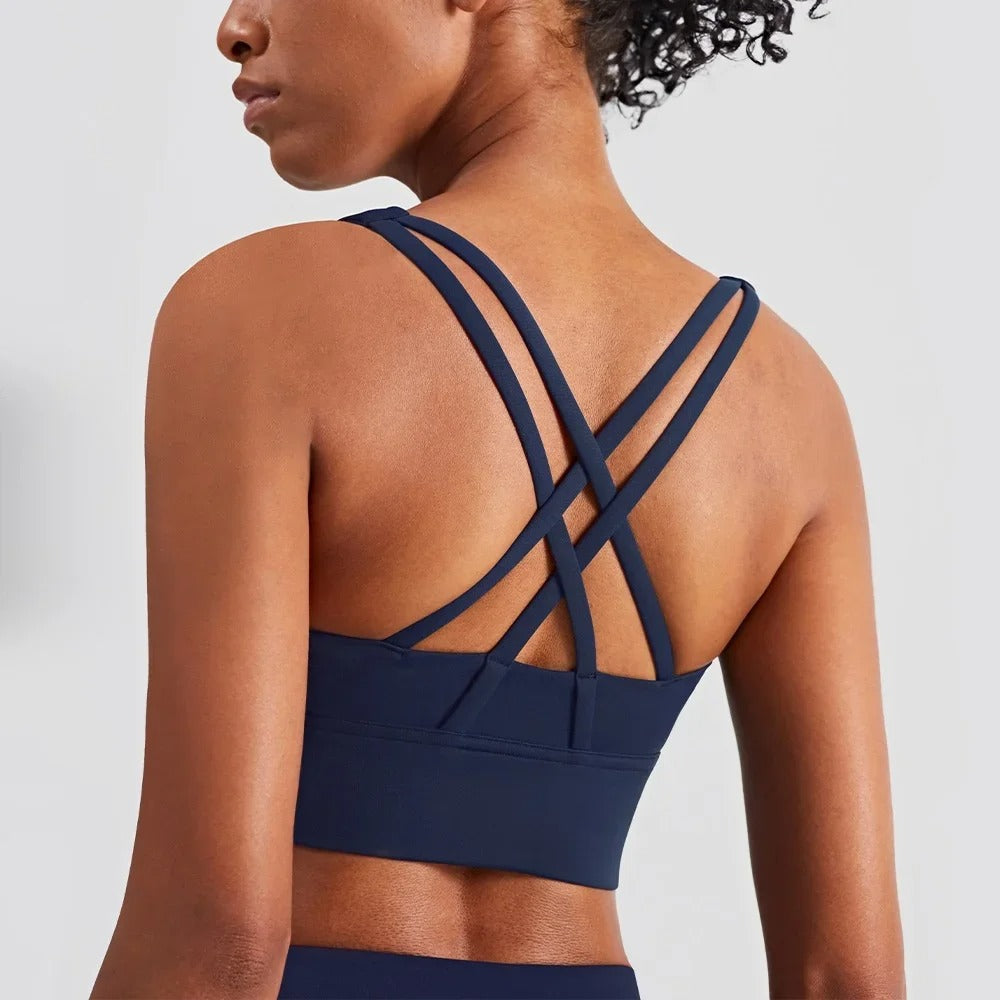 Atmungsaktiver Cross Back Sport-BH für Frauen