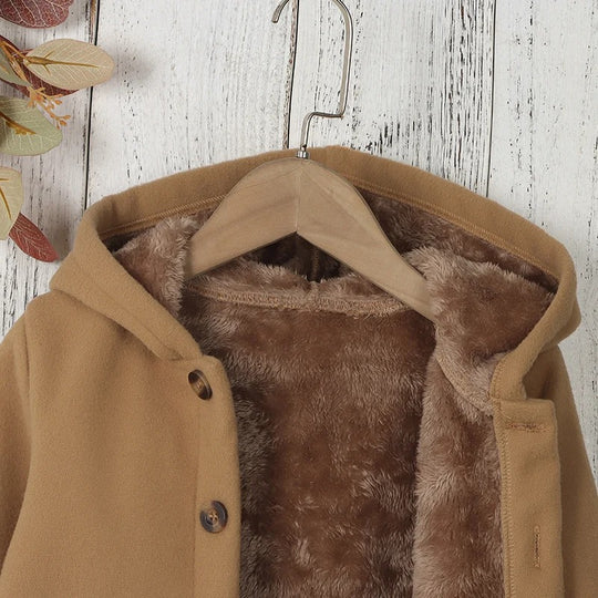 Dickere Fleecejacke für Kinder mit Kapuze