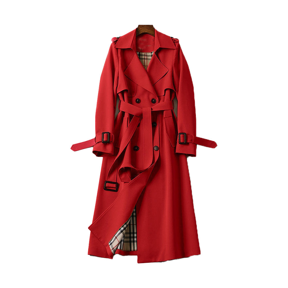 Damen Trenchcoat mit Doppelreihenknöpfen und Gürtel, Klassischer Stil aus Hochwertigem Stoff 6