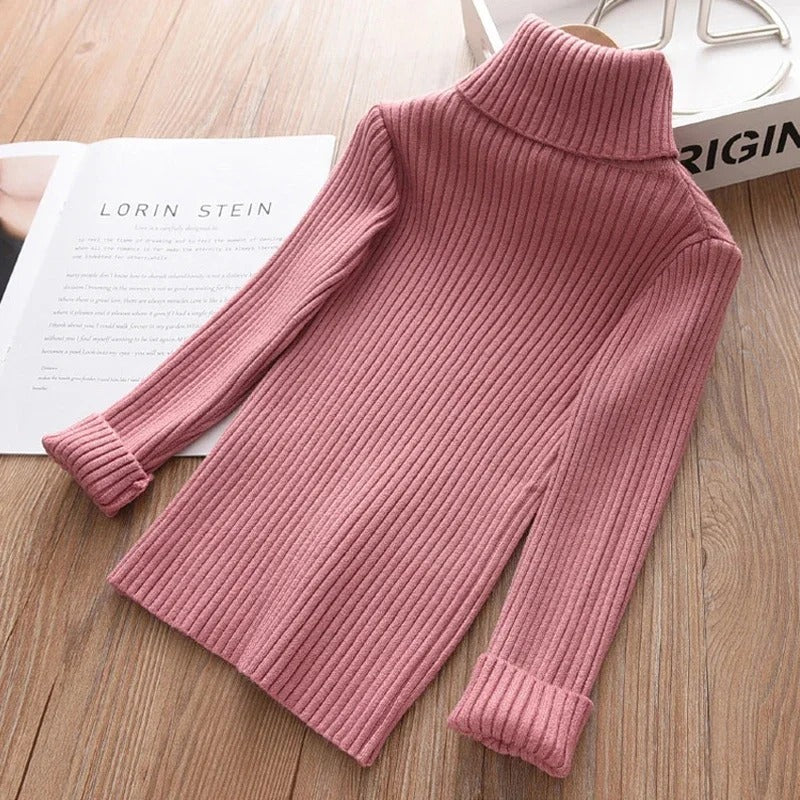 Strickrollkragenpullover für Kinder