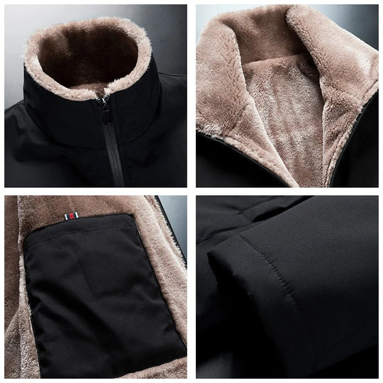 Winddichte dicke Fleecejacke für Männer