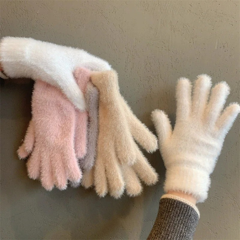 Nerz-Samt Winterhandschuhe