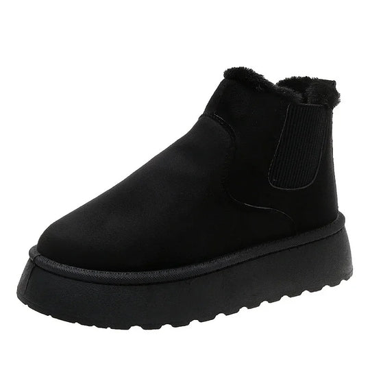 Pelzplüsch-Stiefeletten für Frauen