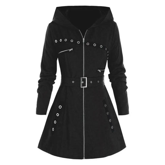 Lange Damen-Kapuzenpullover mit Kapuze