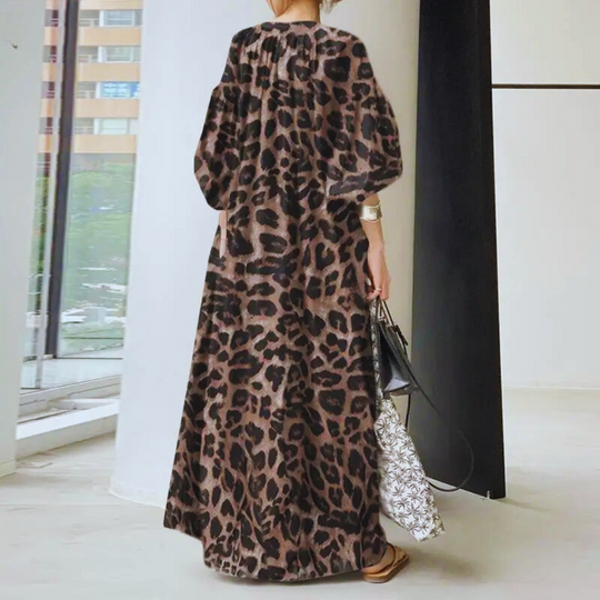 Leopardenmuster Maxikleid für Frauen