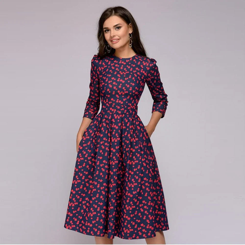 Variant image for Damen Mittellanges Kleid Festlich Hochwertiger Stoff für Hochzeitsgast-25