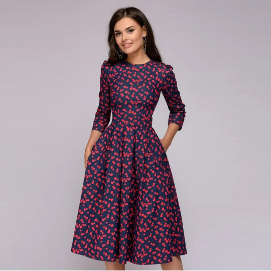 Variant image for Damen Mittellanges Kleid Festlich Hochwertiger Stoff für Hochzeitsgast-25