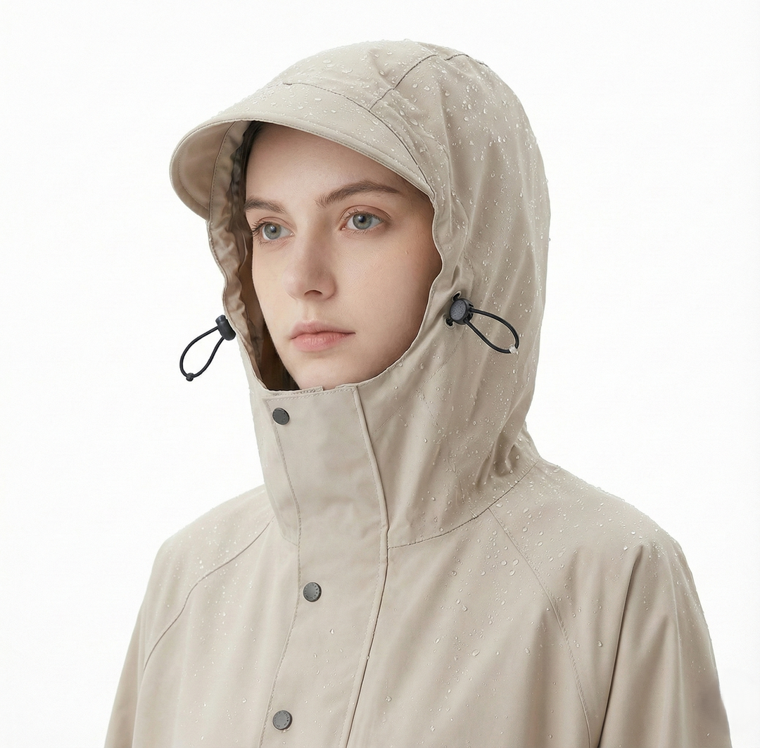 Unisex Regenmantel Lang Oxford Gewebe Wasserdicht mit Kapuze