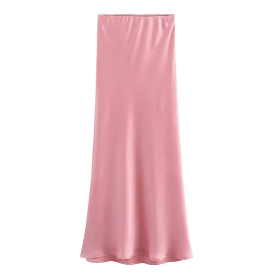 Schmal geschnittenes Damenkleid aus Satin mit Kordelzug