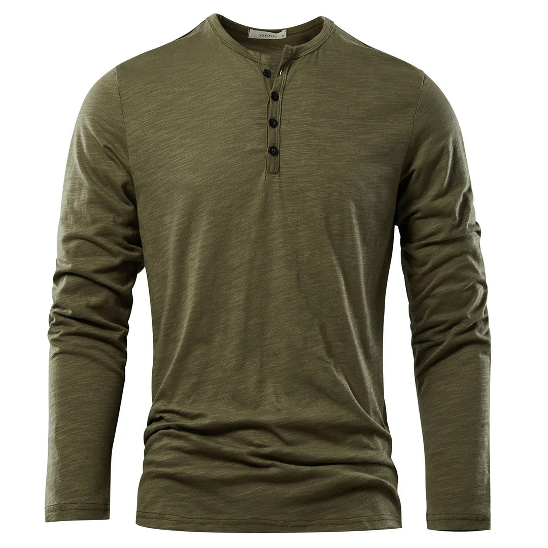 Langärmeliges T-Shirt mit Henley-Ausschnitt für Männer