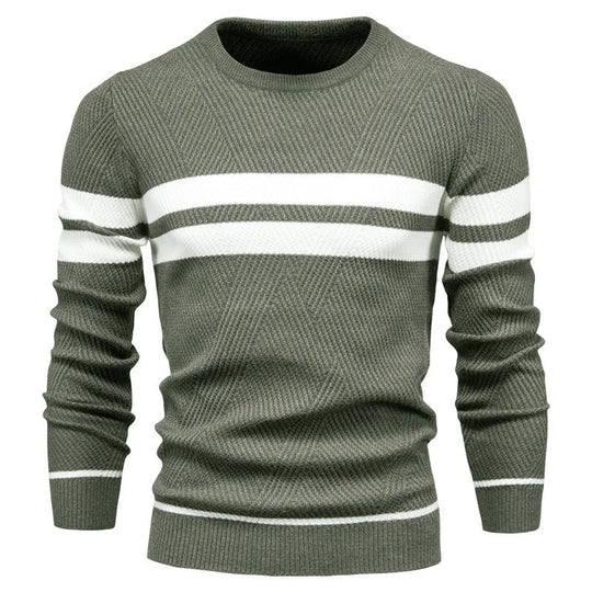 Langärmeliger Patchwork-Pullover für Männer
