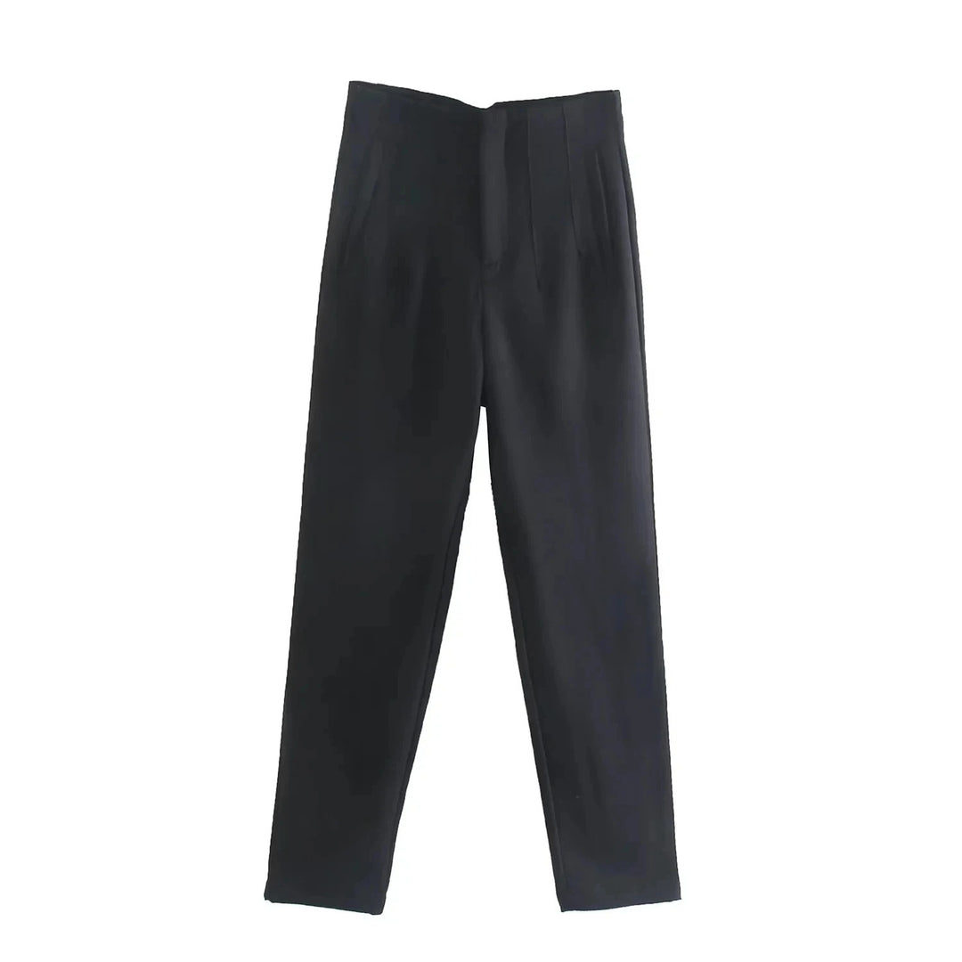 Damen-Hose mit hoher Taille und schmalem Bein