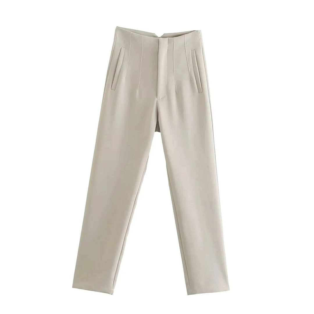 Damen-Hose mit hoher Taille und schmalem Bein
